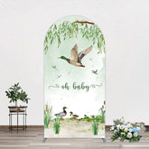 Lofaris Oh Baby Duck Spring Scene Gender Reveal Arch Backdrop